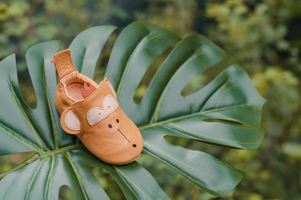 Chaussons Blublu monkey - Vanille Coton