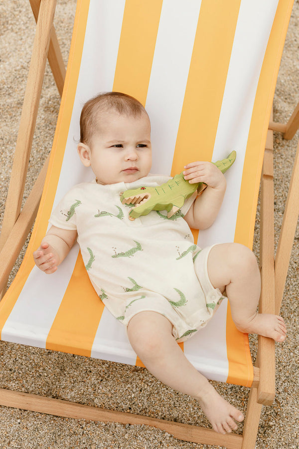 Combinaison en Jersey Ludo Gator - Vanille Coton