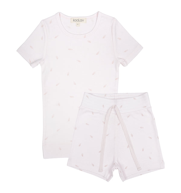 Pyjama court épis 2 pièces - Vanille Coton