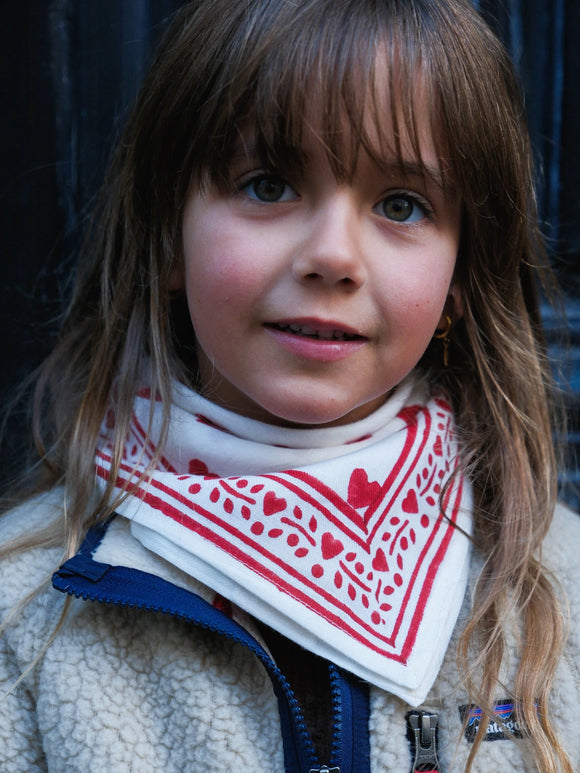 Foulard bébé/enfant Love Cherry - Vanille Coton