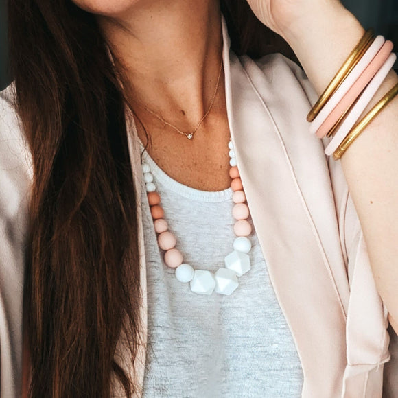 Collier d'allaitement, portage et dentition SUNSET LOVER - Vanille Coton