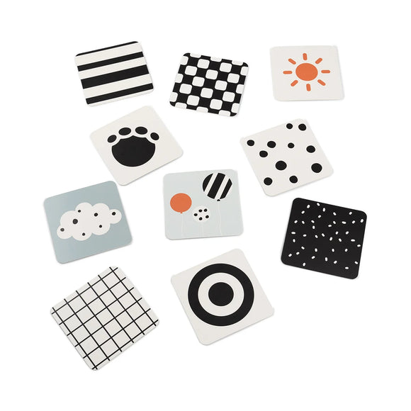 Cartes de contraste pour bébé, paquet de 10 amis - Vanille Coton