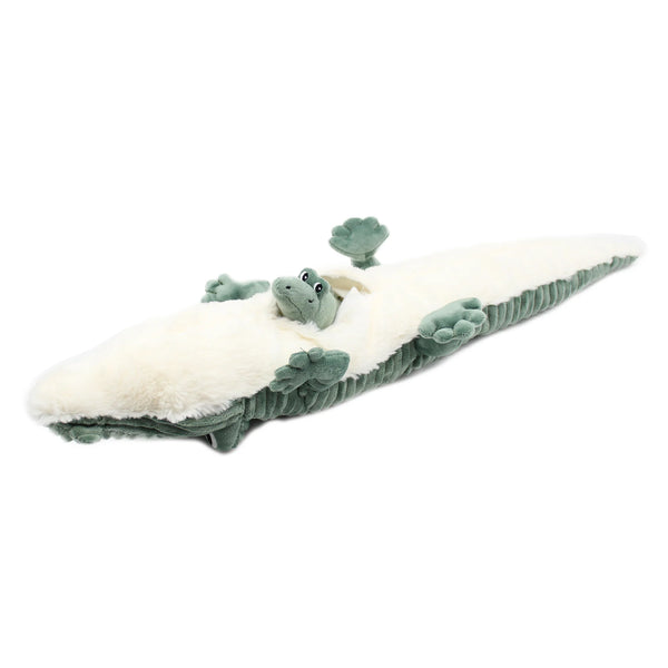 Peluche crocodile maman/ bébé - Vanille Coton