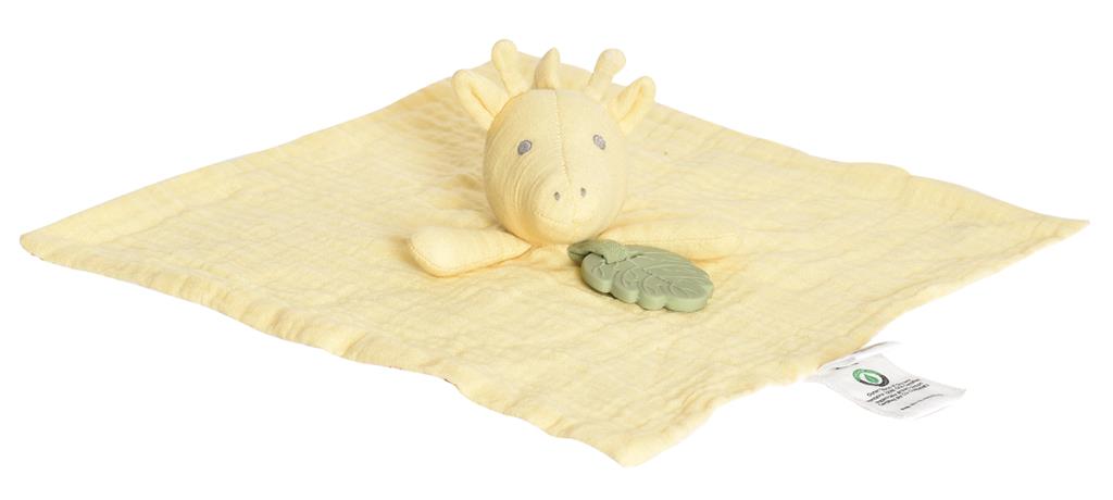 Doudou lange & anneau de dentition - Vanille Coton