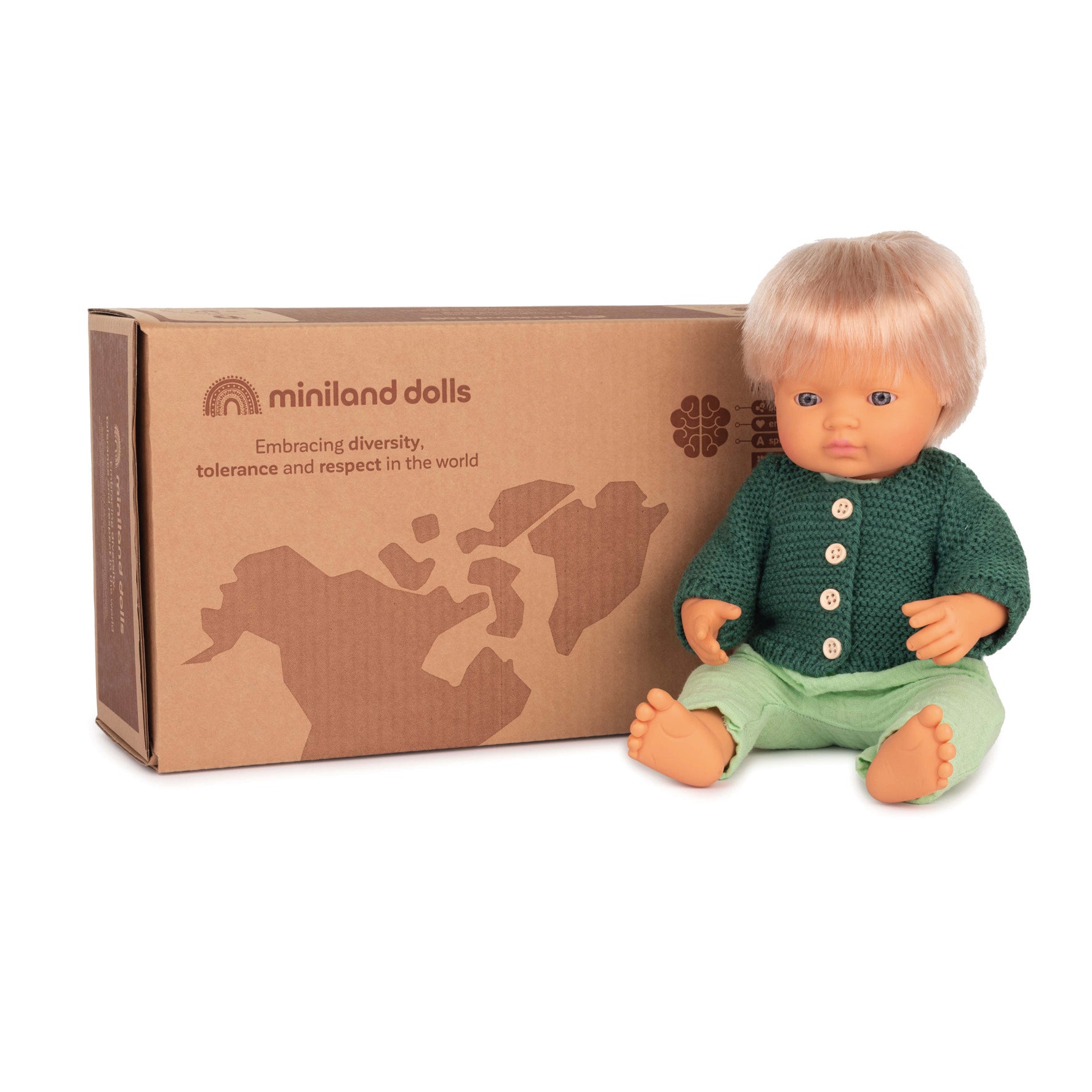 Achat Miniland Poupées: POUPEE GARCON EUROPEEN 38cm, parfumée