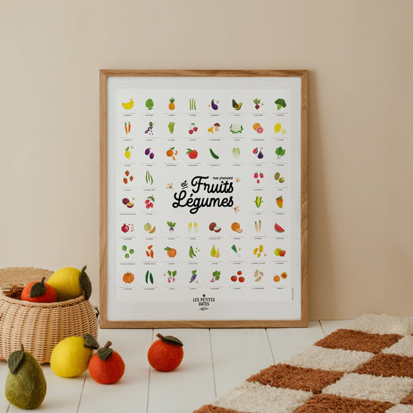 Affiche « Mes premiers fruits et légumes » - Vanille Coton