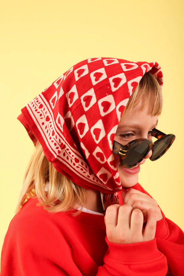 Foulard bébé/enfant Coeur Ruby - Vanille Coton