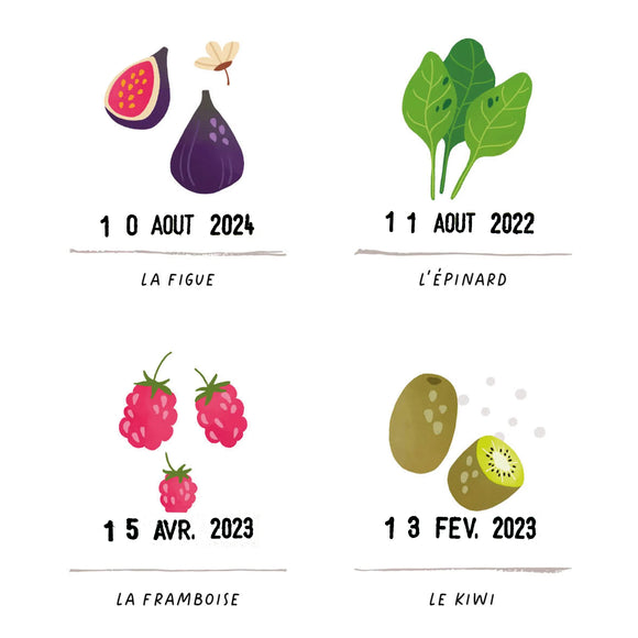 Affiche « Mes premiers fruits et légumes » - Vanille Coton