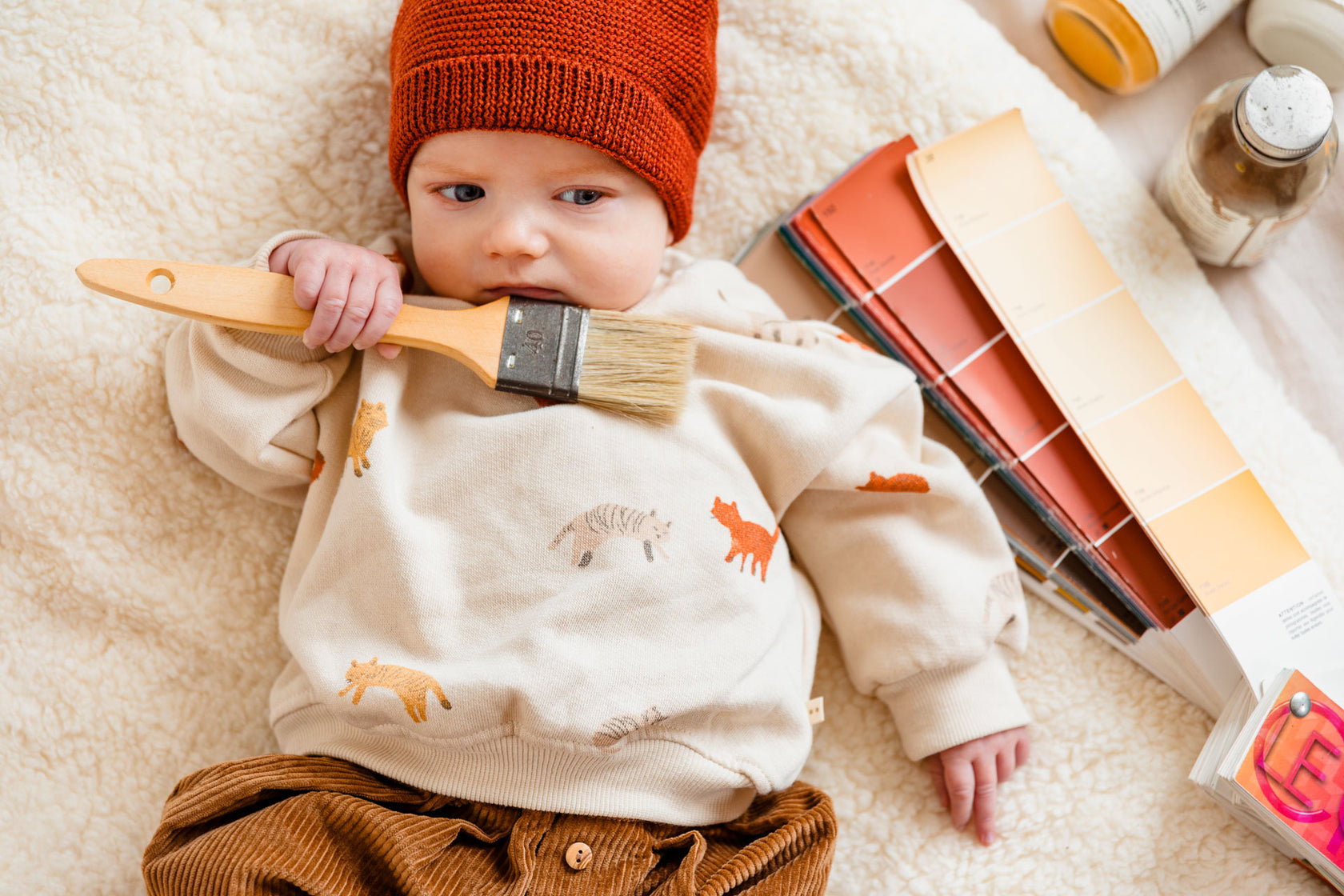 Bonnet de naissance artisanal 100% coton biologique - sans couture  intérieure