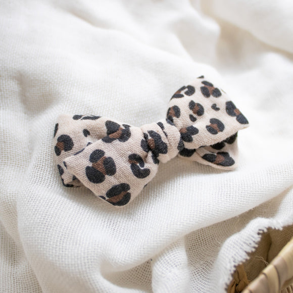 Barrette croco léopard - Vanille Coton