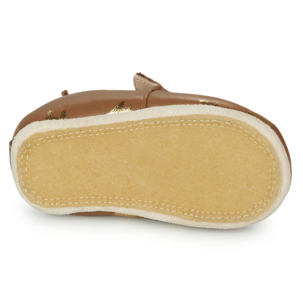 Chaussons Blublu chat or - Vanille Coton