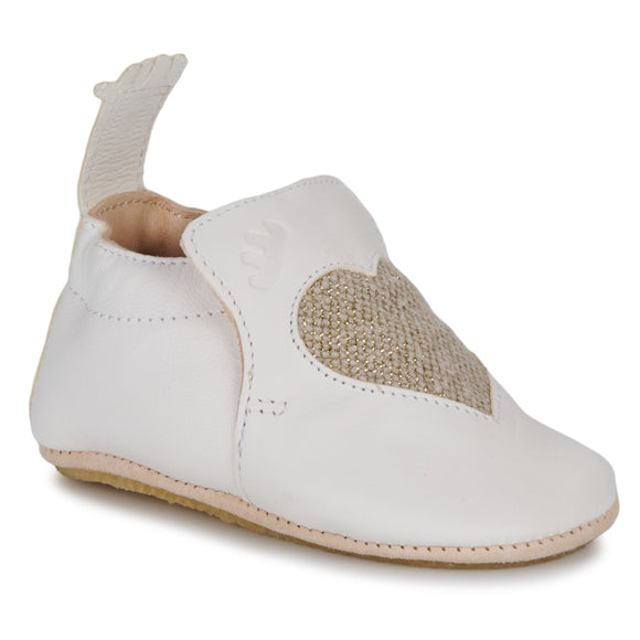 Chaussons Blublu coeur blanc - Vanille Coton
