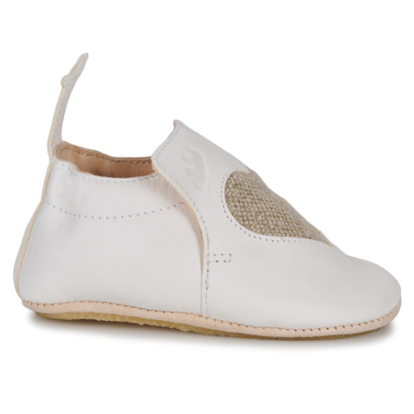 Chaussons Blublu coeur blanc - Vanille Coton