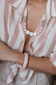 Collier d'allaitement, portage et dentition MARIE ROSE PERLE - Vanille Coton