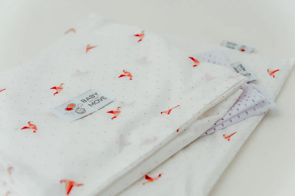 Echarpe d’allaitement Origami Birds – coral - Vanille Coton