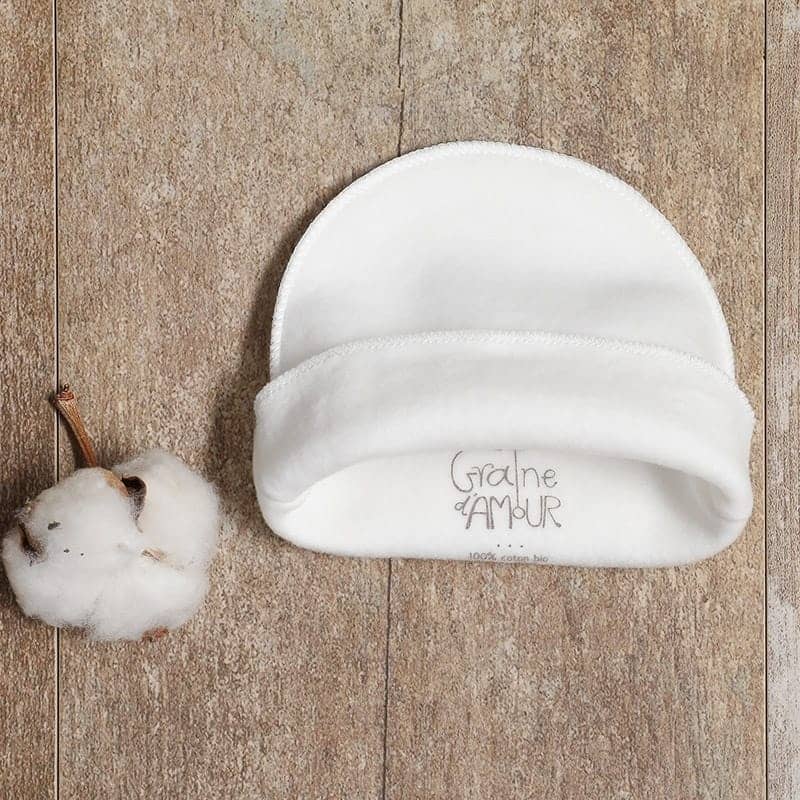 Bonnet de naissance / bonnet bébé / bonnet d'hôpital blanc avec