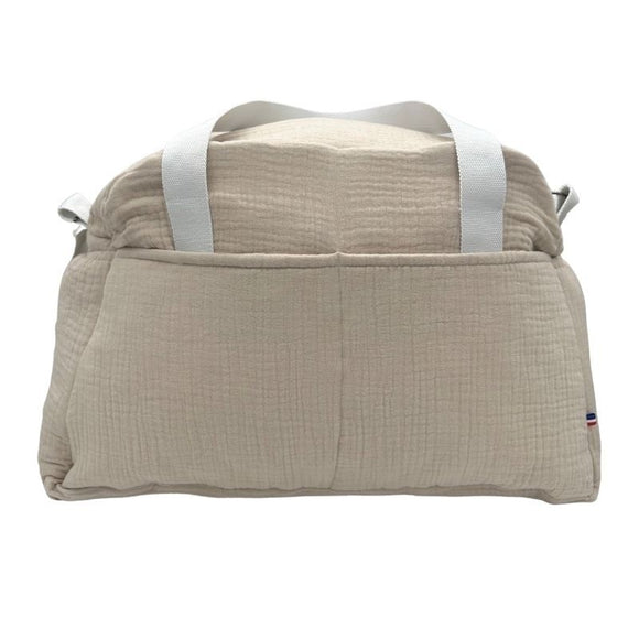 Sac à langer double gaze beige - Vanille Coton